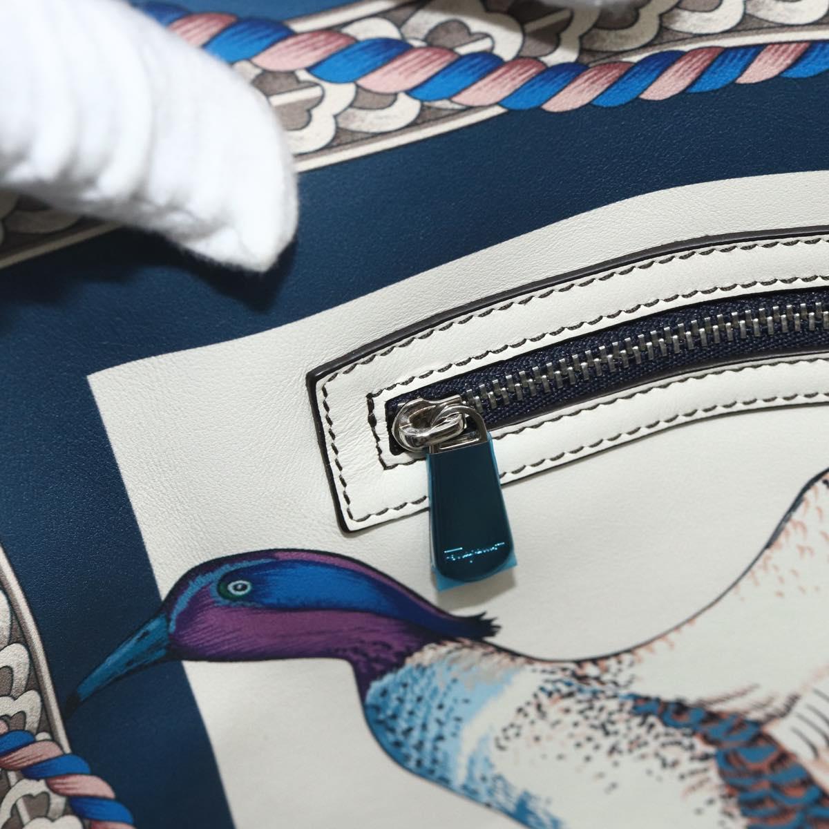 Salvatore Ferragamo Gancini Tote Bag Leather Multicolor Silver Auth 179348A