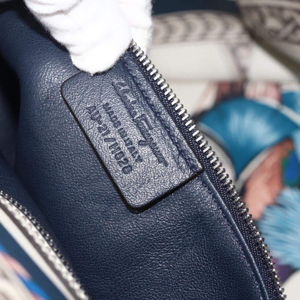 Salvatore Ferragamo Gancini Tote Bag Leather Multicolor Silver Auth 179348A