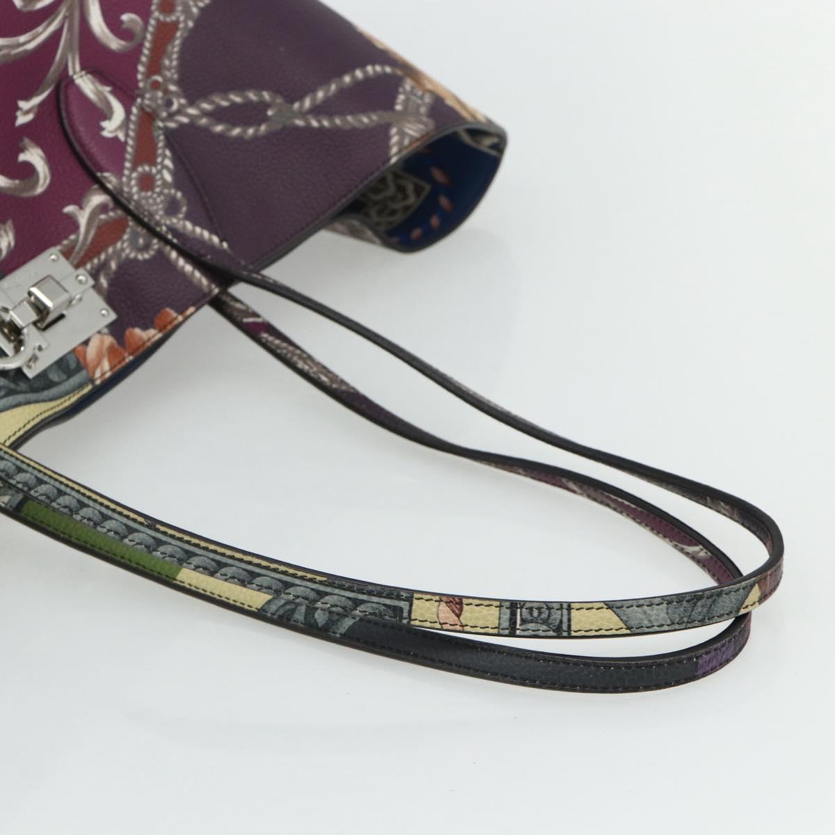 Salvatore Ferragamo Gancini Tote Bag Leather Multicolor Silver Auth 179348A
