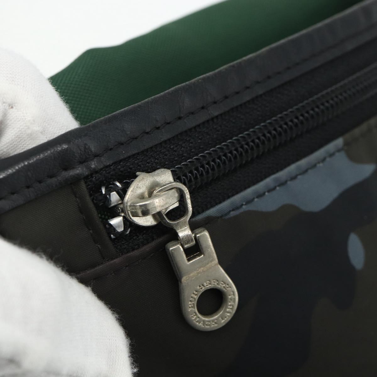 BURBERRY Black label Shoulder Bag Nylon Blue Silver Auth 179352A