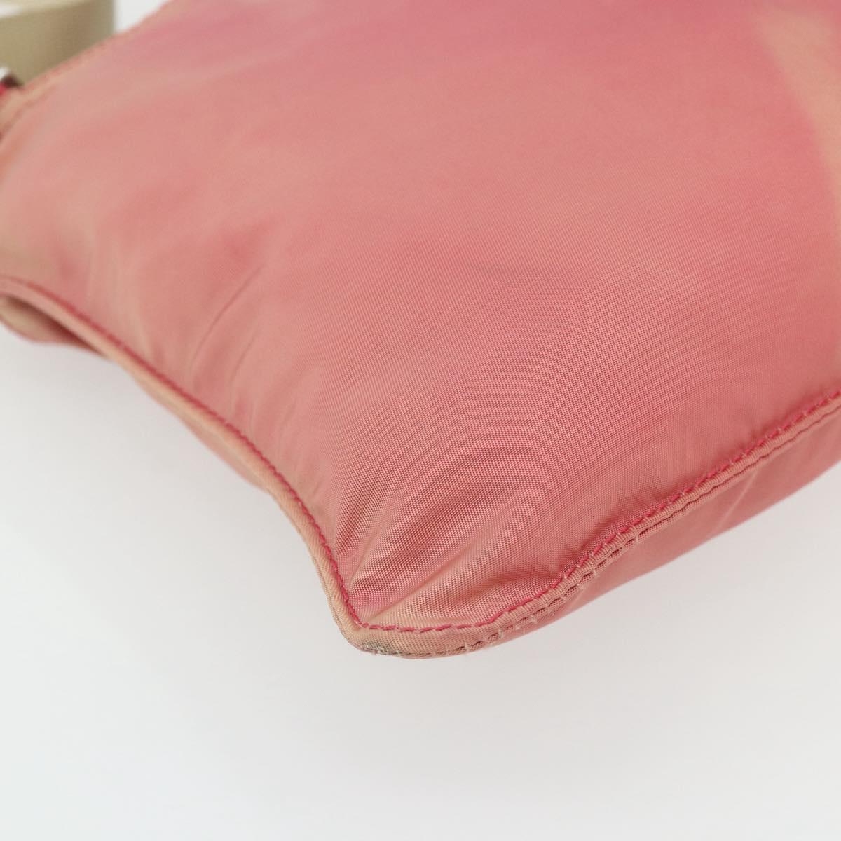 PRADA Shoulder Bag Nylon Pink Silver Auth 179353