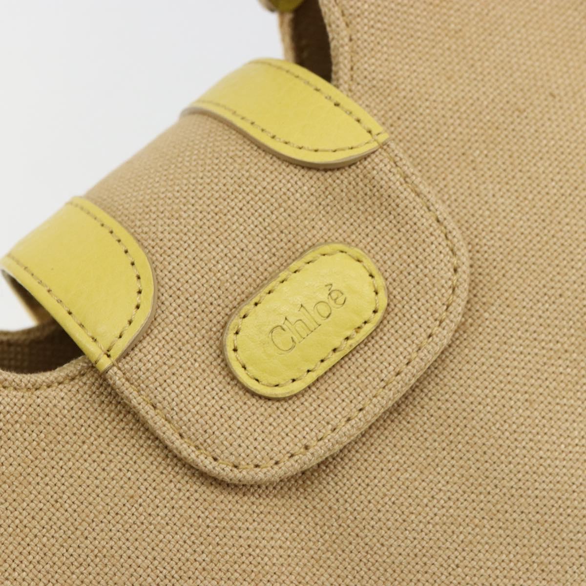 Chloe Hand Bag Canvas Beige Auth 179355A