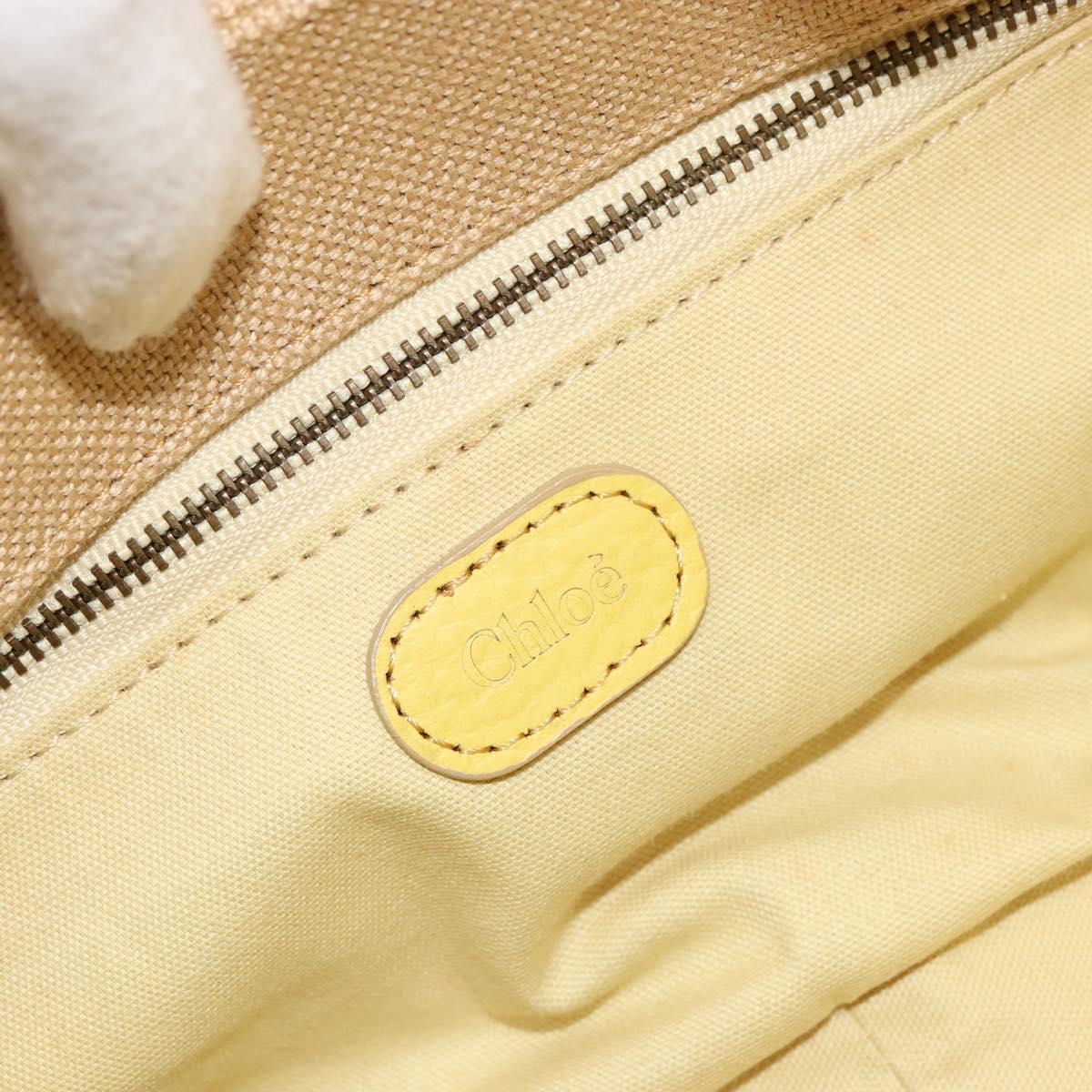 Chloe Hand Bag Canvas Beige Auth 179355A