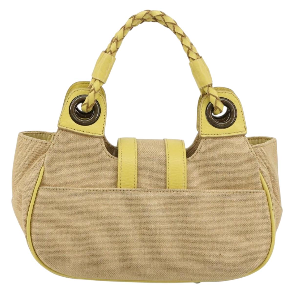 Chloe Hand Bag Canvas Beige Auth 179355A
