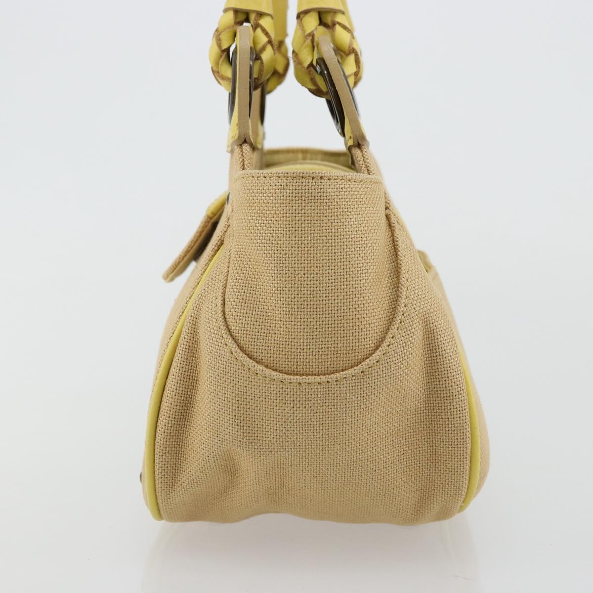 Chloe Hand Bag Canvas Beige Auth 179355A