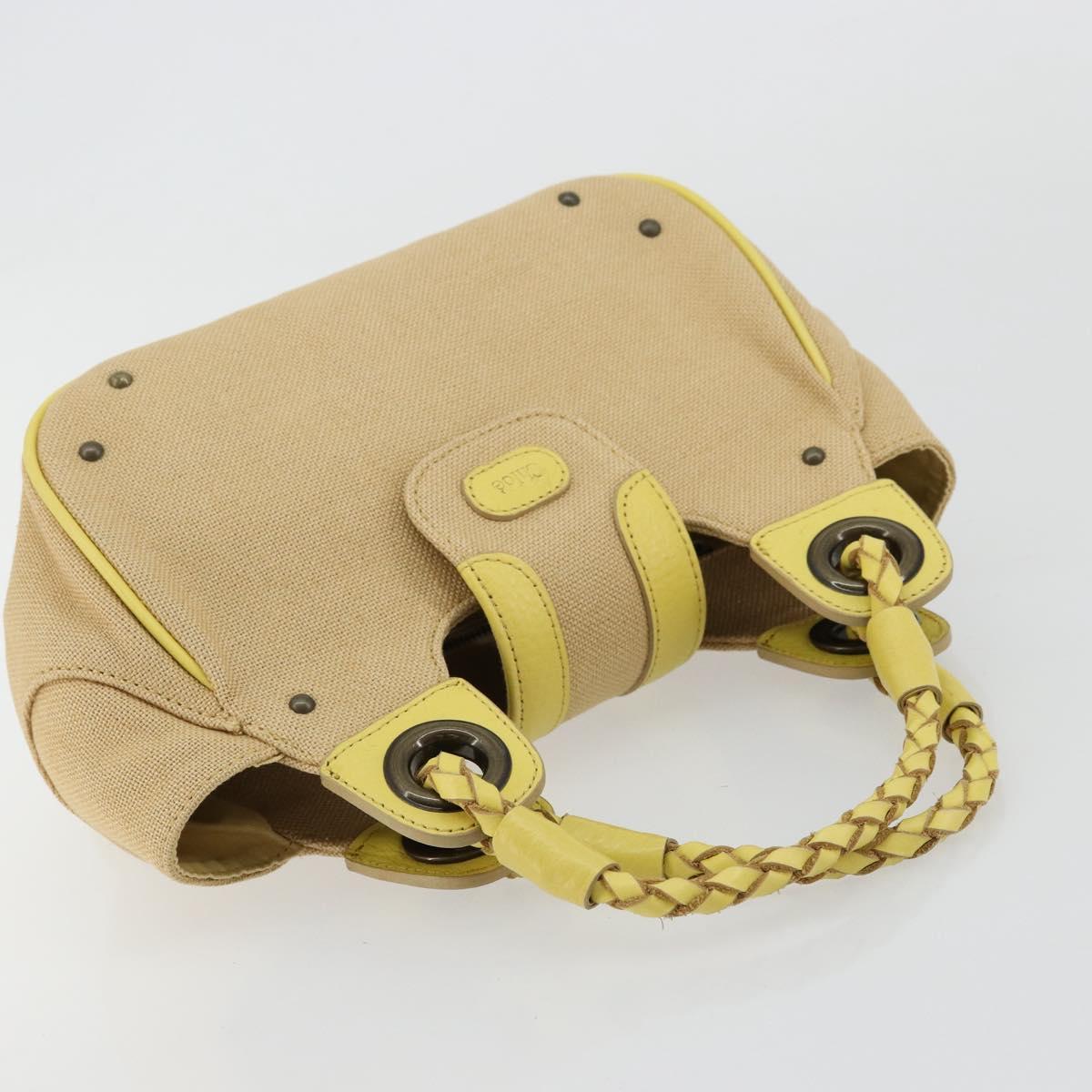Chloe Hand Bag Canvas Beige Auth 179355A