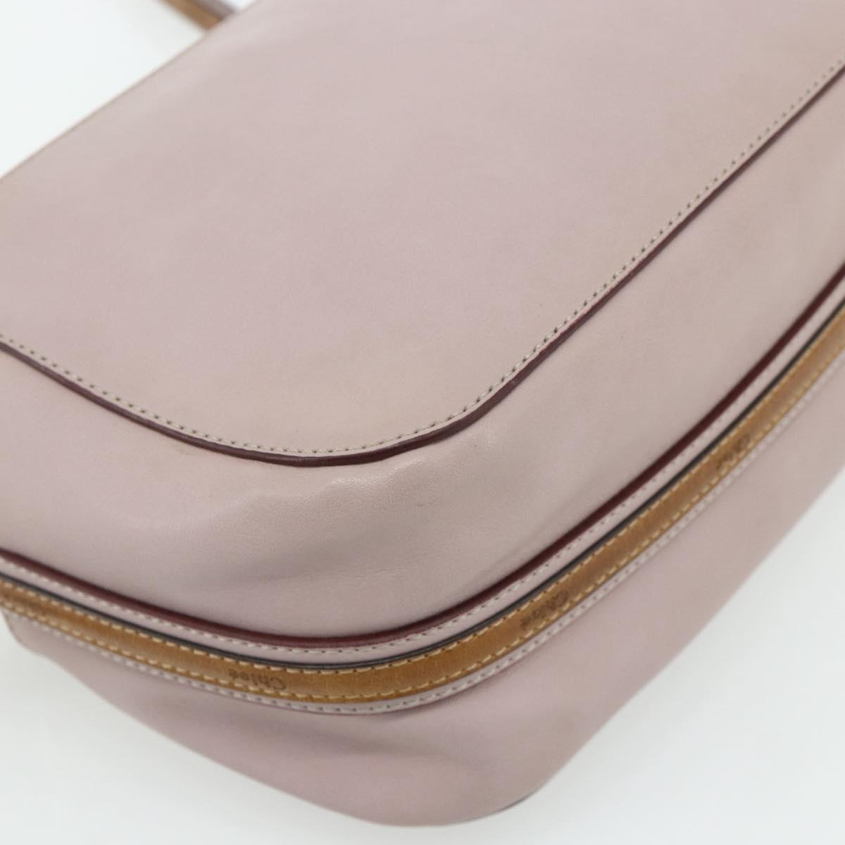Chloe Shoulder Bag Leather Pink Gold Auth 179356A