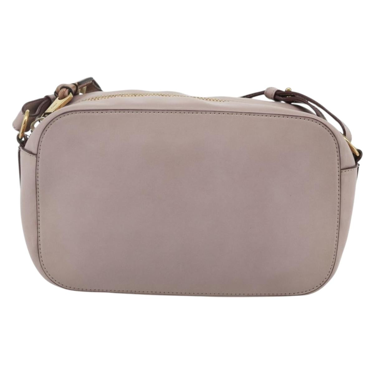 Chloe Shoulder Bag Leather Pink Gold Auth 179356A