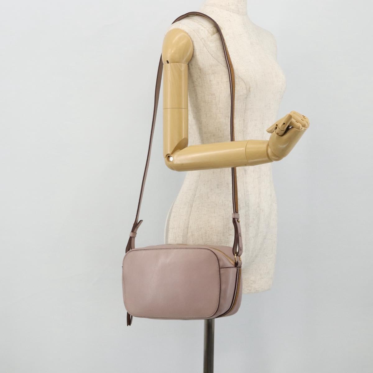 Chloe Shoulder Bag Leather Pink Gold Auth 179356A