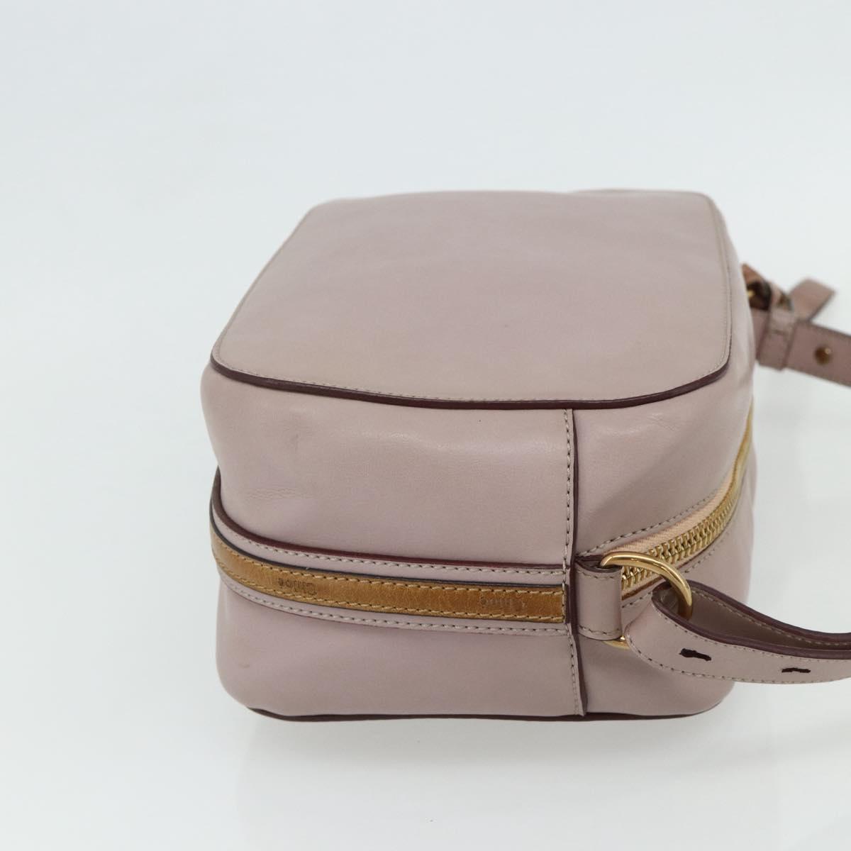 Chloe Shoulder Bag Leather Pink Gold Auth 179356A