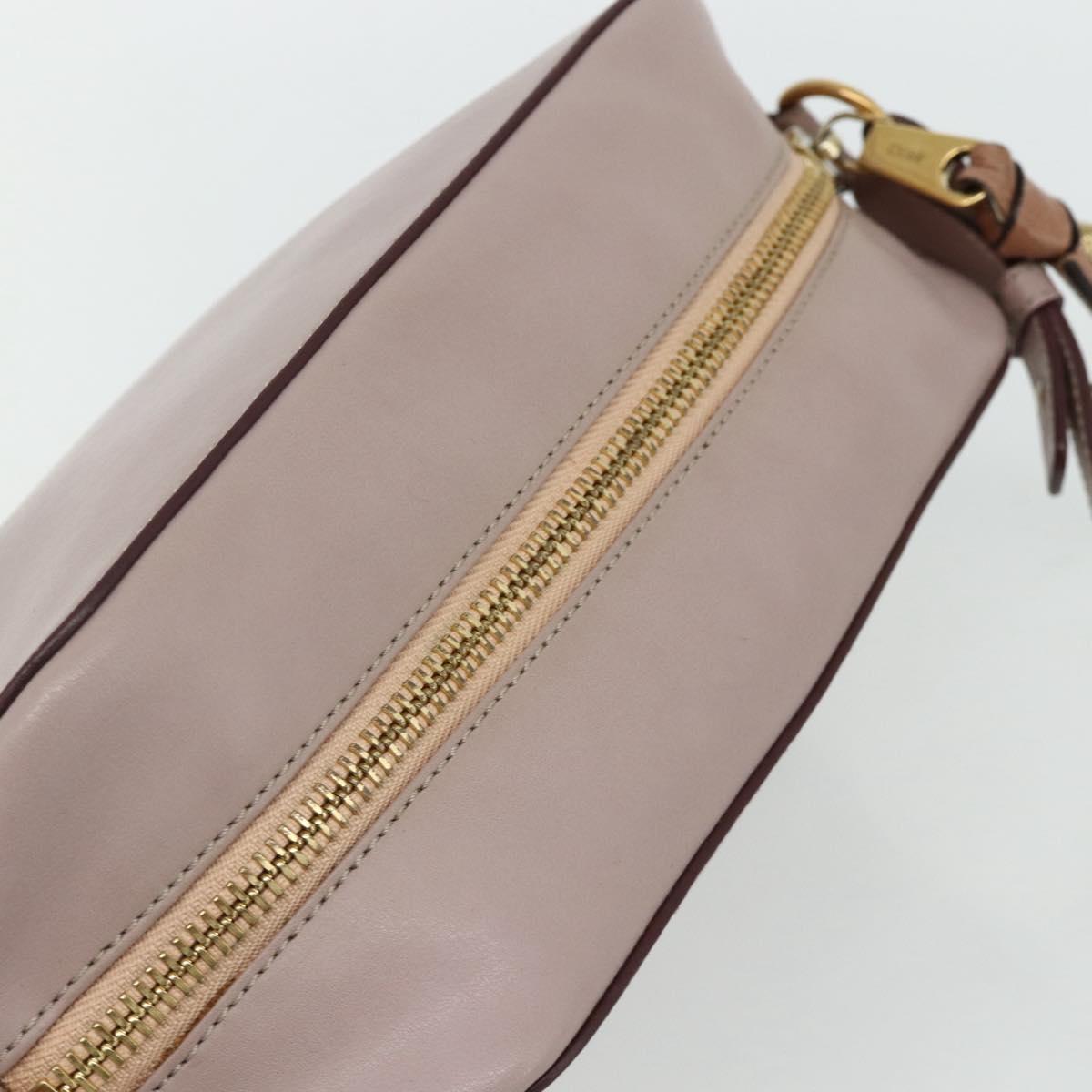 Chloe Shoulder Bag Leather Pink Gold Auth 179356A