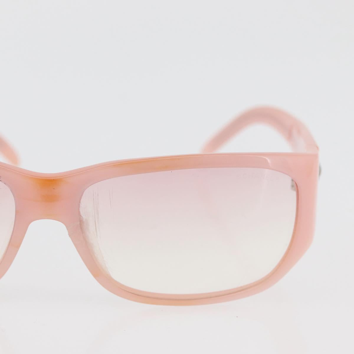 CHANEL Sunglasses metal 2 Set Pink White CC Auth 179360