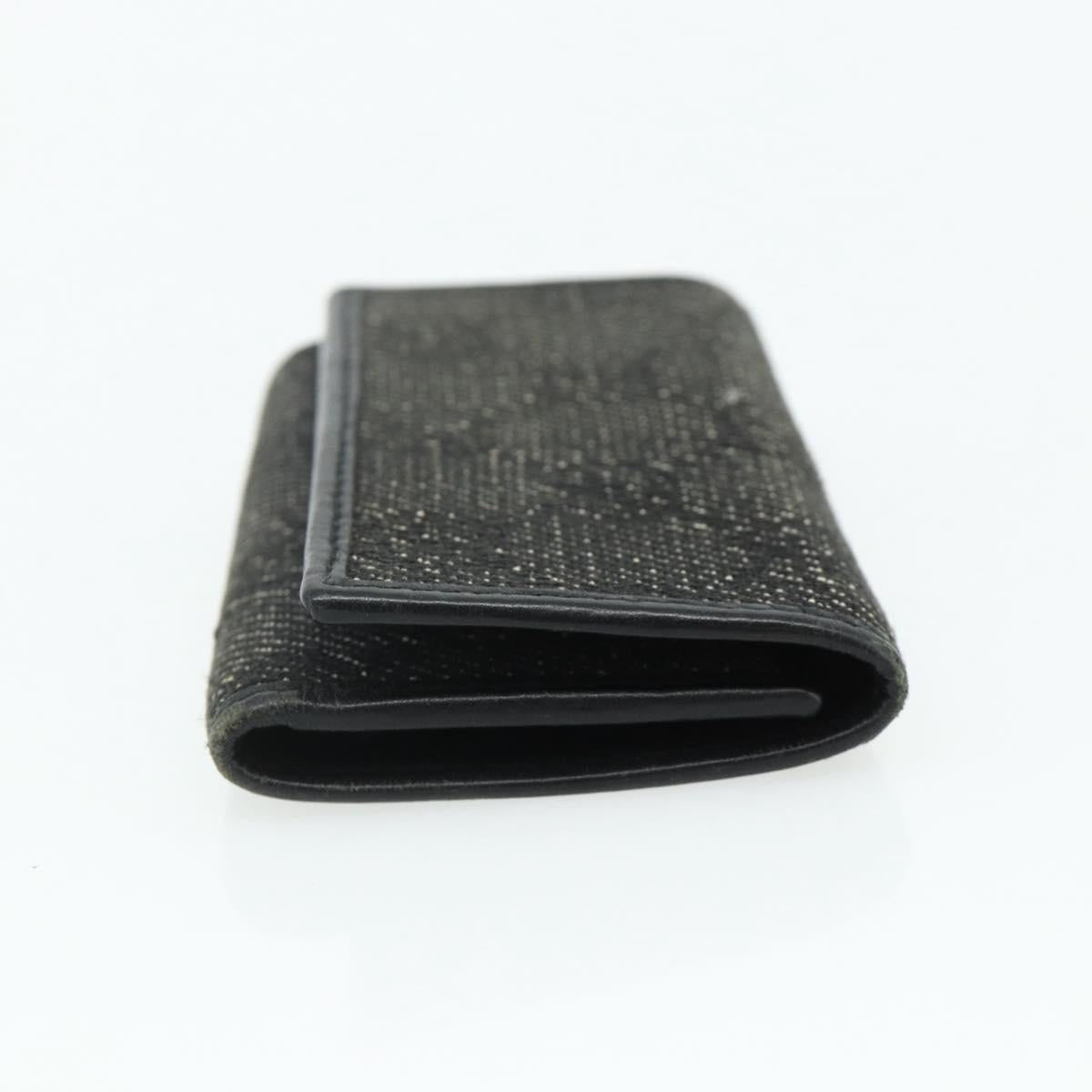 GUCCI GG Canvas Key Case Silver Black Auth 179365A