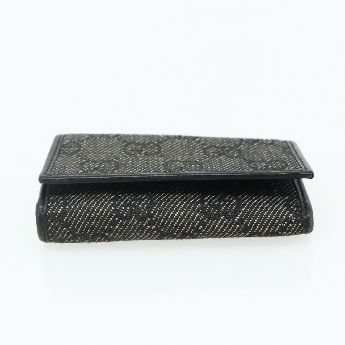 GUCCI GG Canvas Key Case Silver Black Auth 179365A