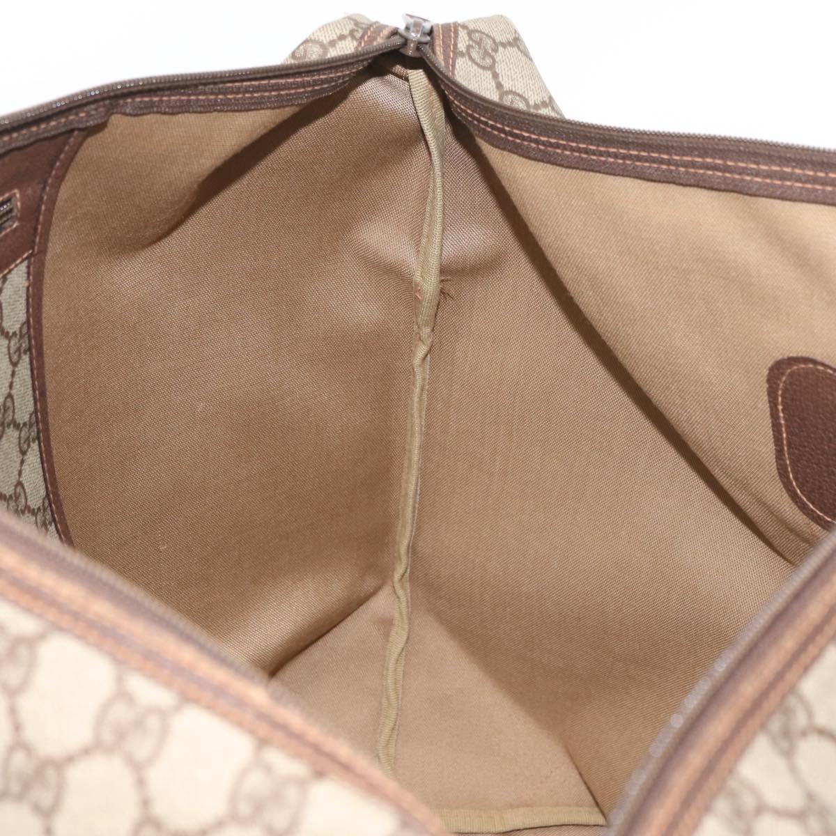 GUCCI GG Supreme Web Sherry Line Boston Bag PVC Beige Red 156 19 012 Auth 179370