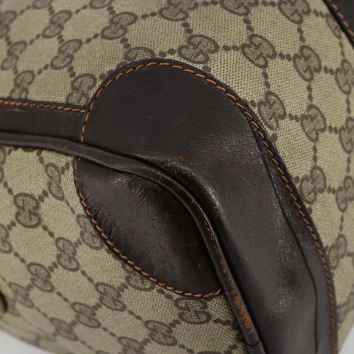 GUCCI GG Supreme Web Sherry Line Hand Bag PVC Beige Gold Auth 179372