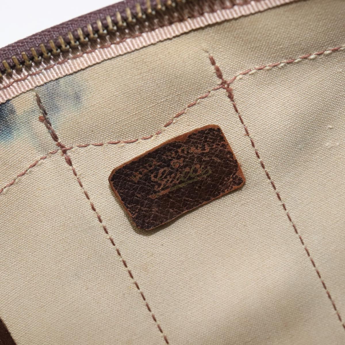 GUCCI GG Supreme Web Sherry Line Hand Bag PVC Beige Gold Auth 179372