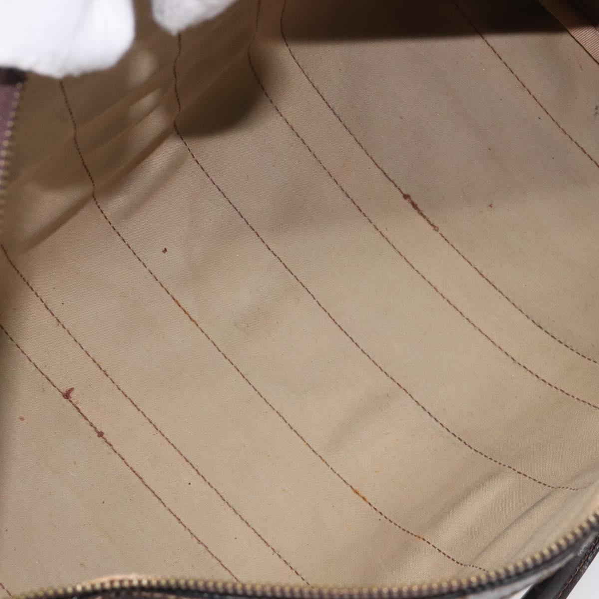 GUCCI GG Supreme Web Sherry Line Hand Bag PVC Beige Gold Auth 179372
