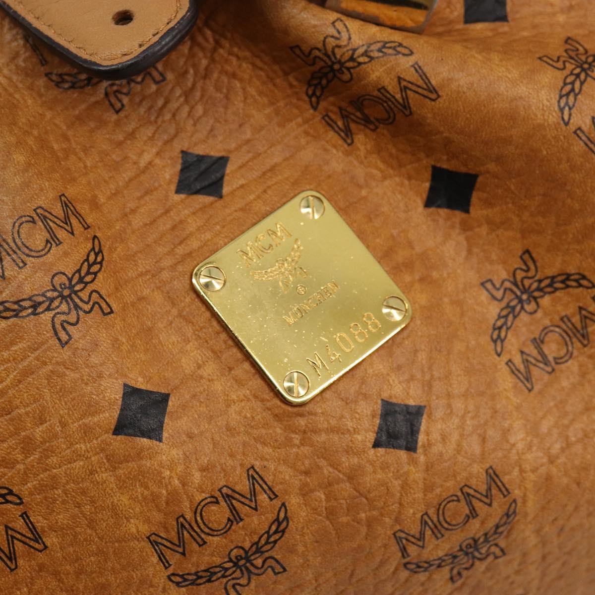 MCM Vicetos Logogram Shoulder Bag PVC Brown Gold Auth 179374A
