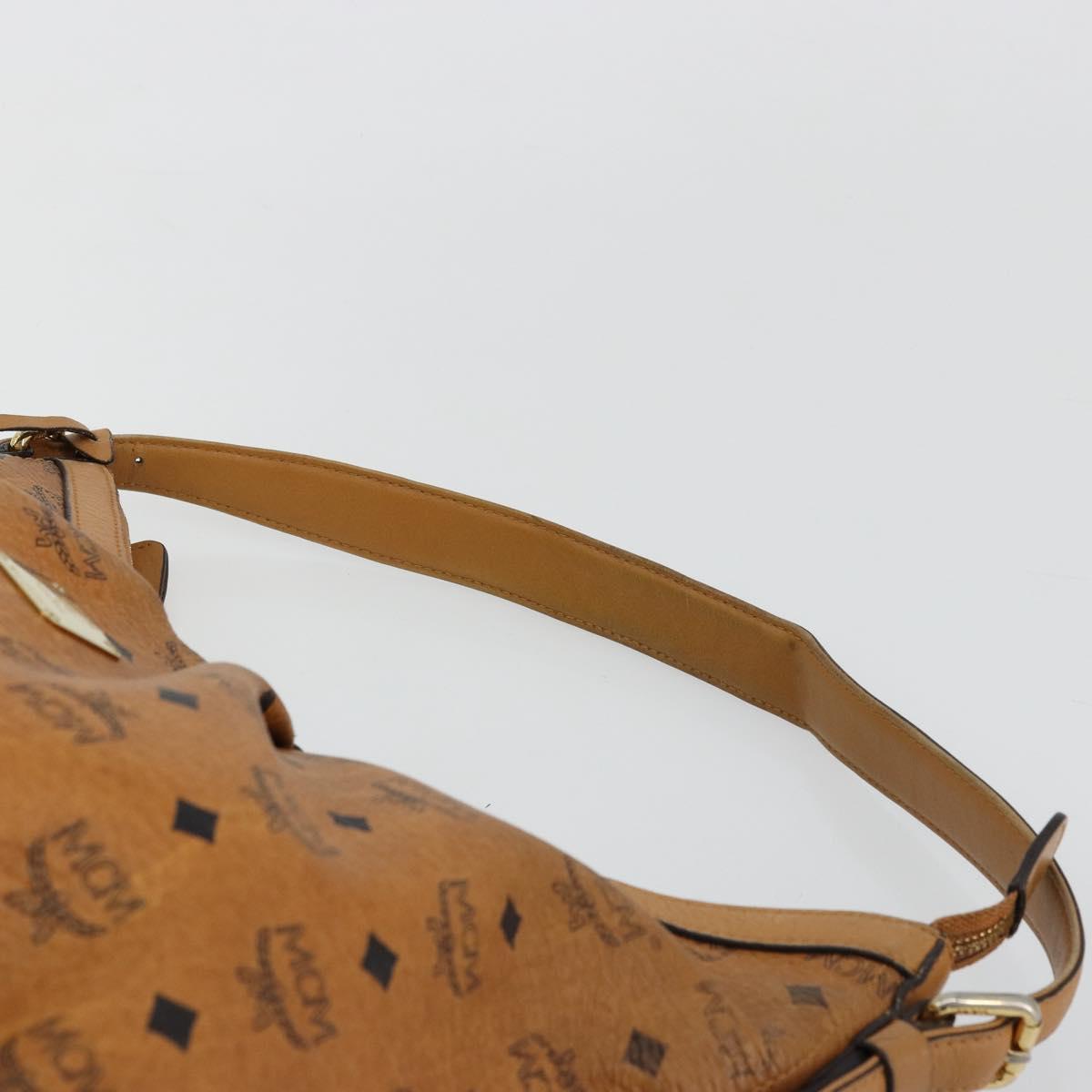 MCM Vicetos Logogram Shoulder Bag PVC Brown Gold Auth 179374A