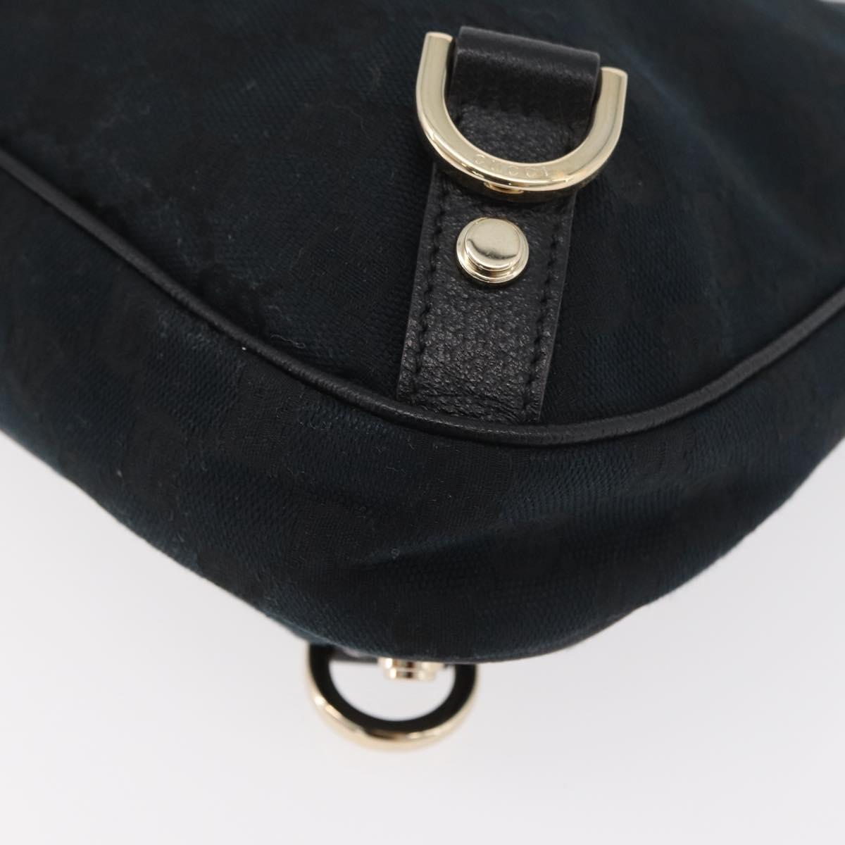 GUCCI Abbey GG Canvas Shoulder Bag Black Gold 130738 Auth 179375A
