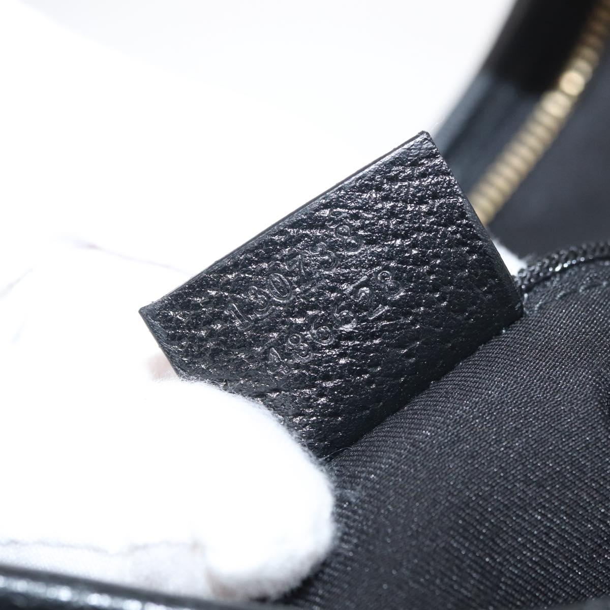 GUCCI Abbey GG Canvas Shoulder Bag Black Gold 130738 Auth 179375A