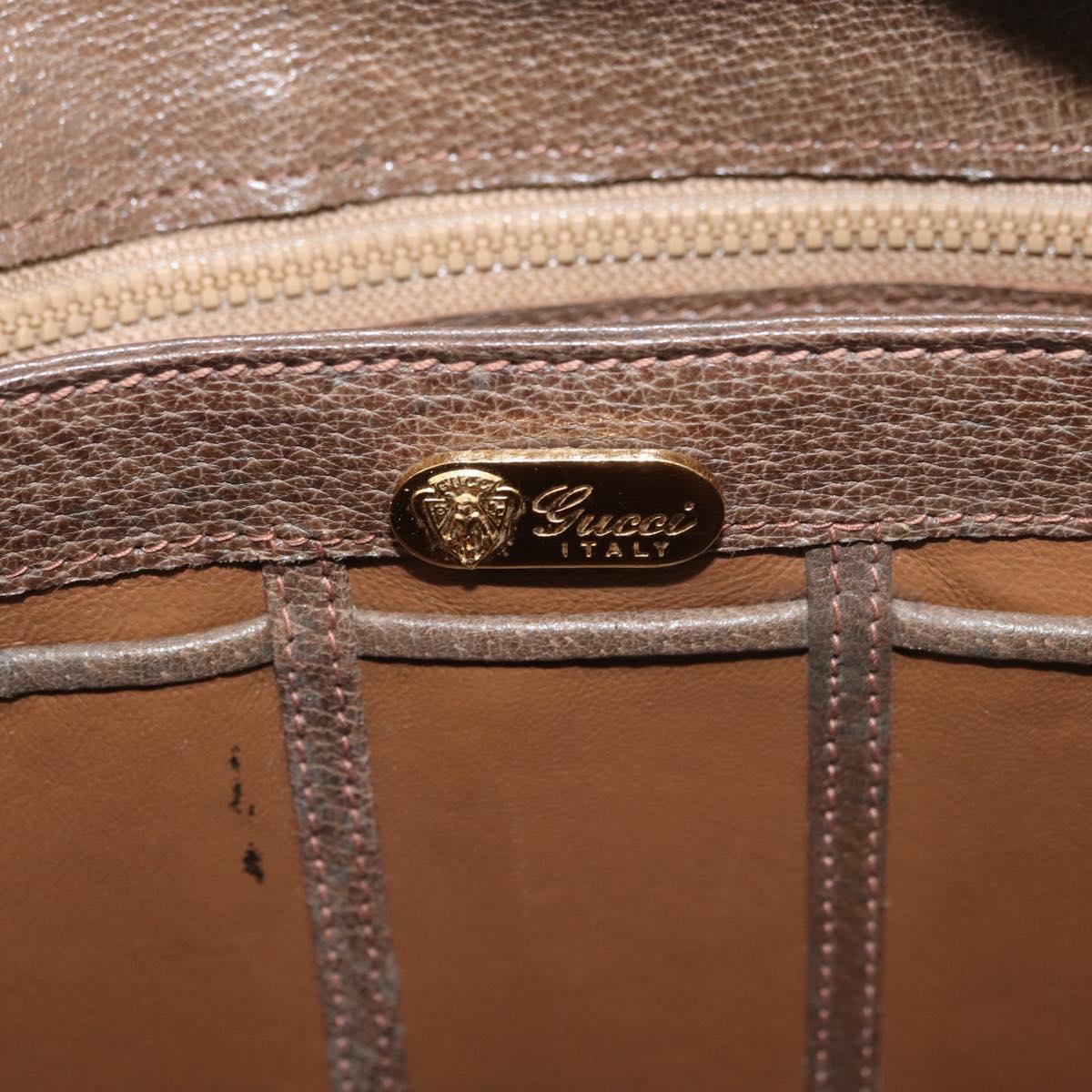 GUCCI Shoulder Bag Leather Brown Gold 000 110 0886 Auth 179377