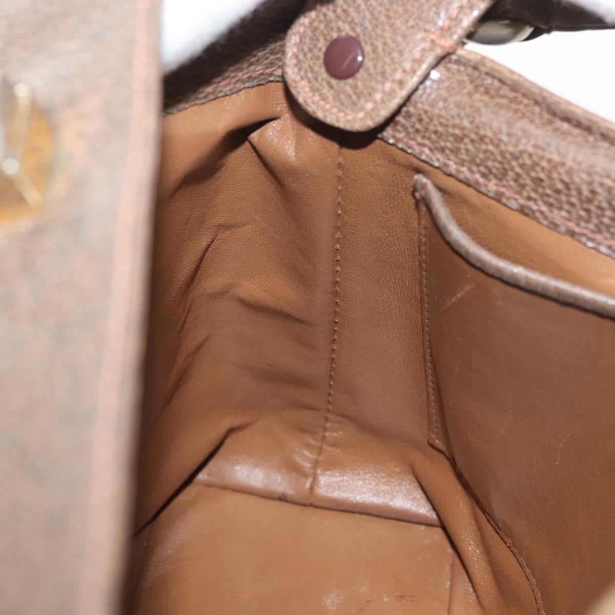 GUCCI Shoulder Bag Leather Brown Gold 000 110 0886 Auth 179377