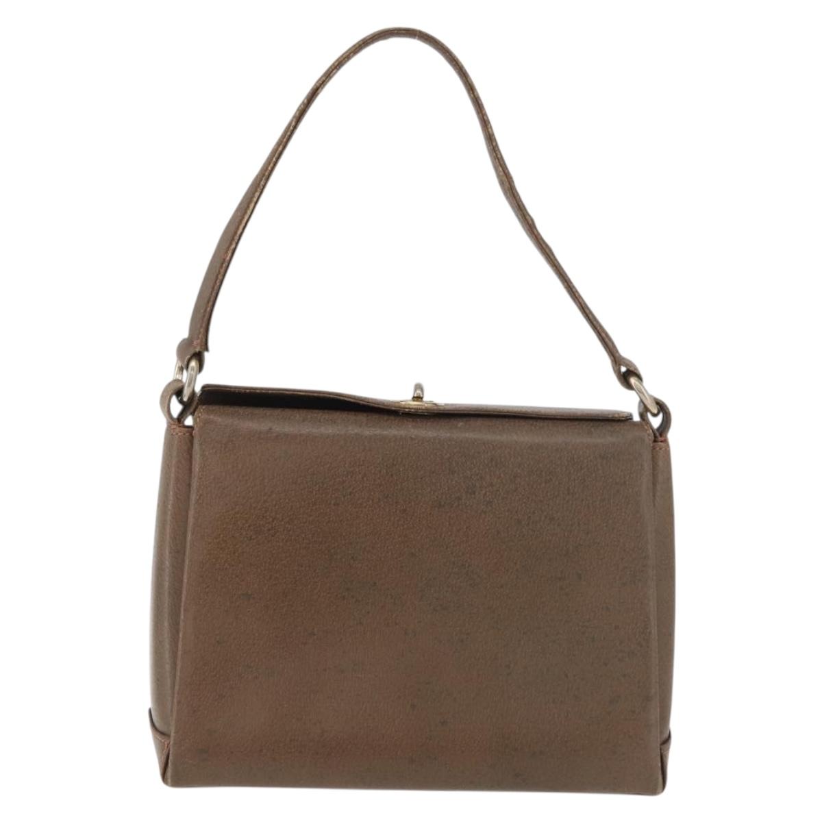 GUCCI Shoulder Bag Leather Brown Gold 000 110 0886 Auth 179377
