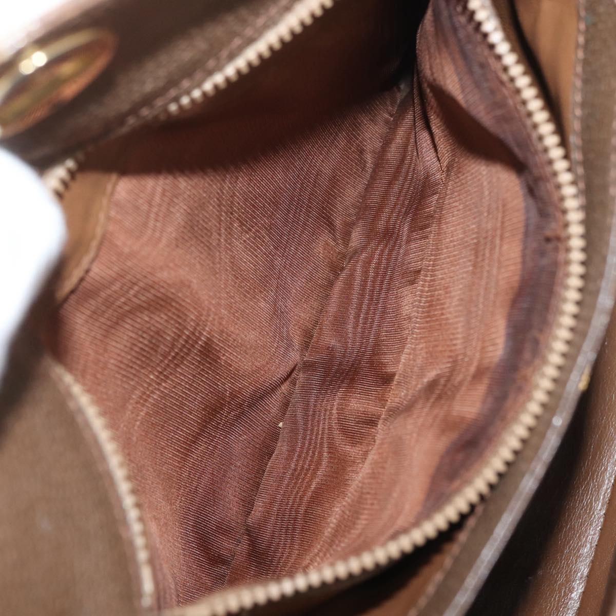 GUCCI Shoulder Bag Leather Brown Gold 000 110 0886 Auth 179377