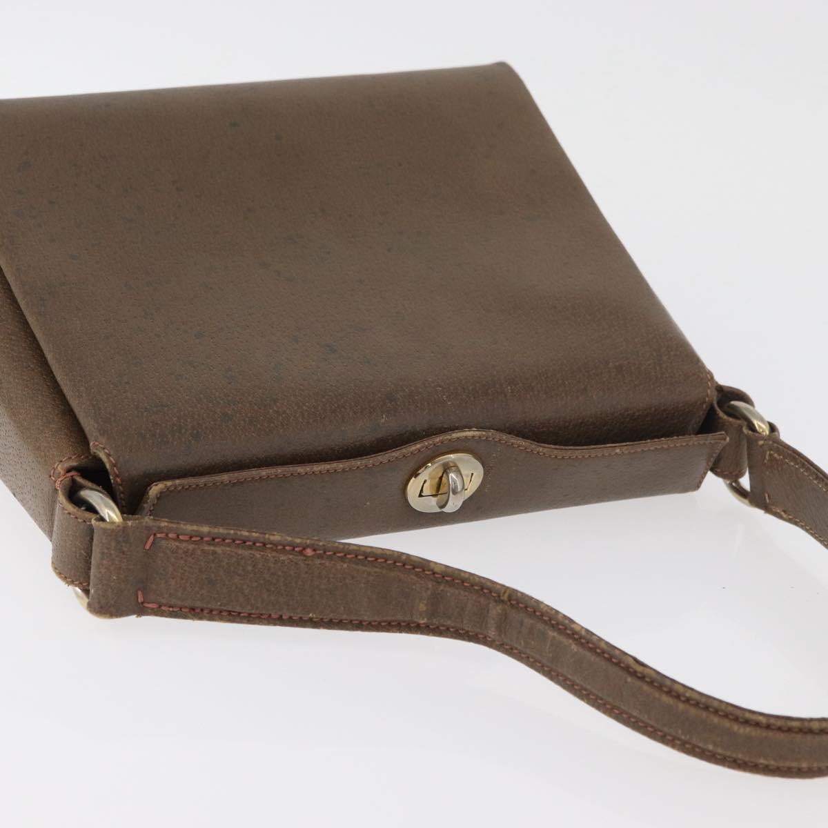 GUCCI Shoulder Bag Leather Brown Gold 000 110 0886 Auth 179377