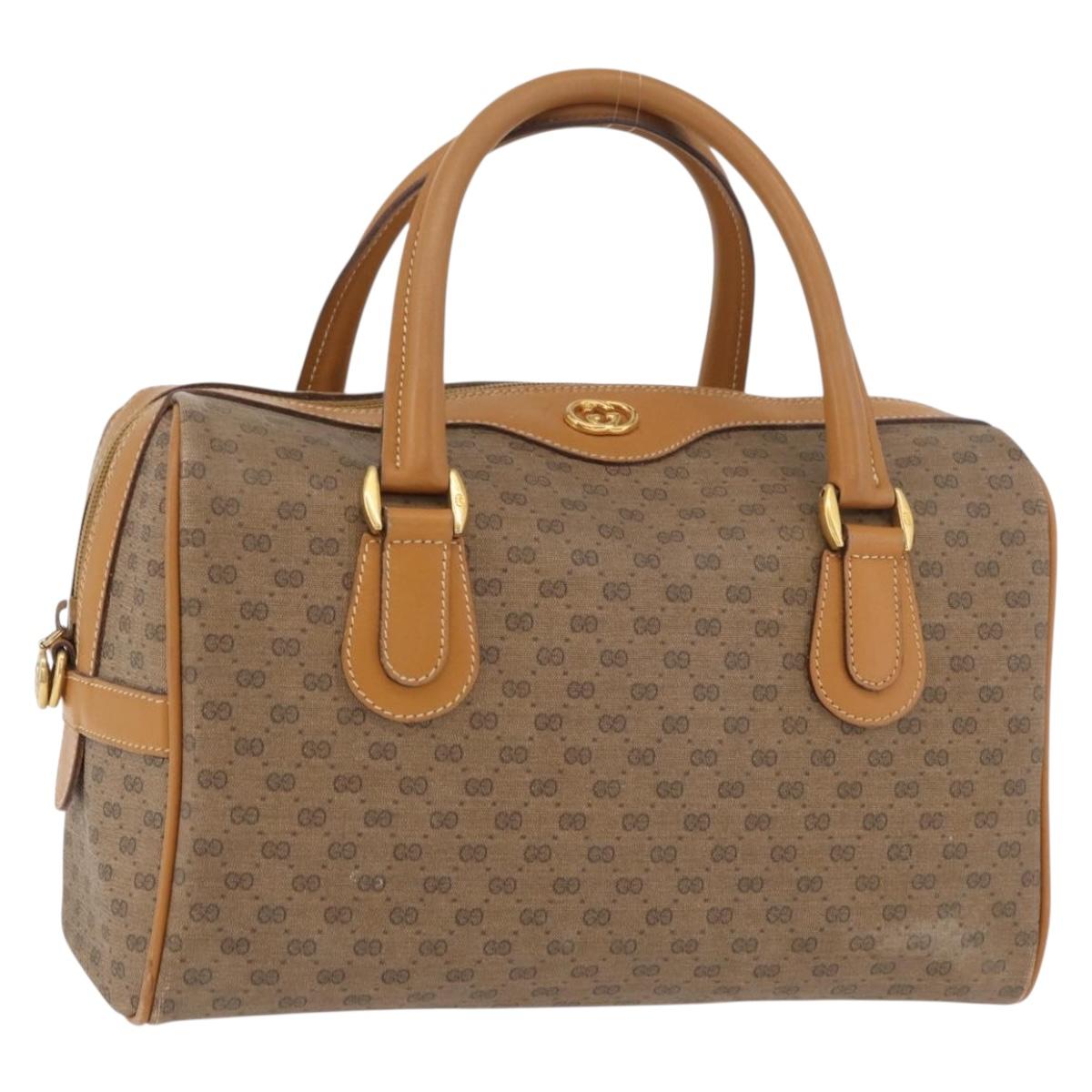 GUCCI Micro GG Supreme Hand Bag PVC Beige Gold 002 115 0165 Auth 179378