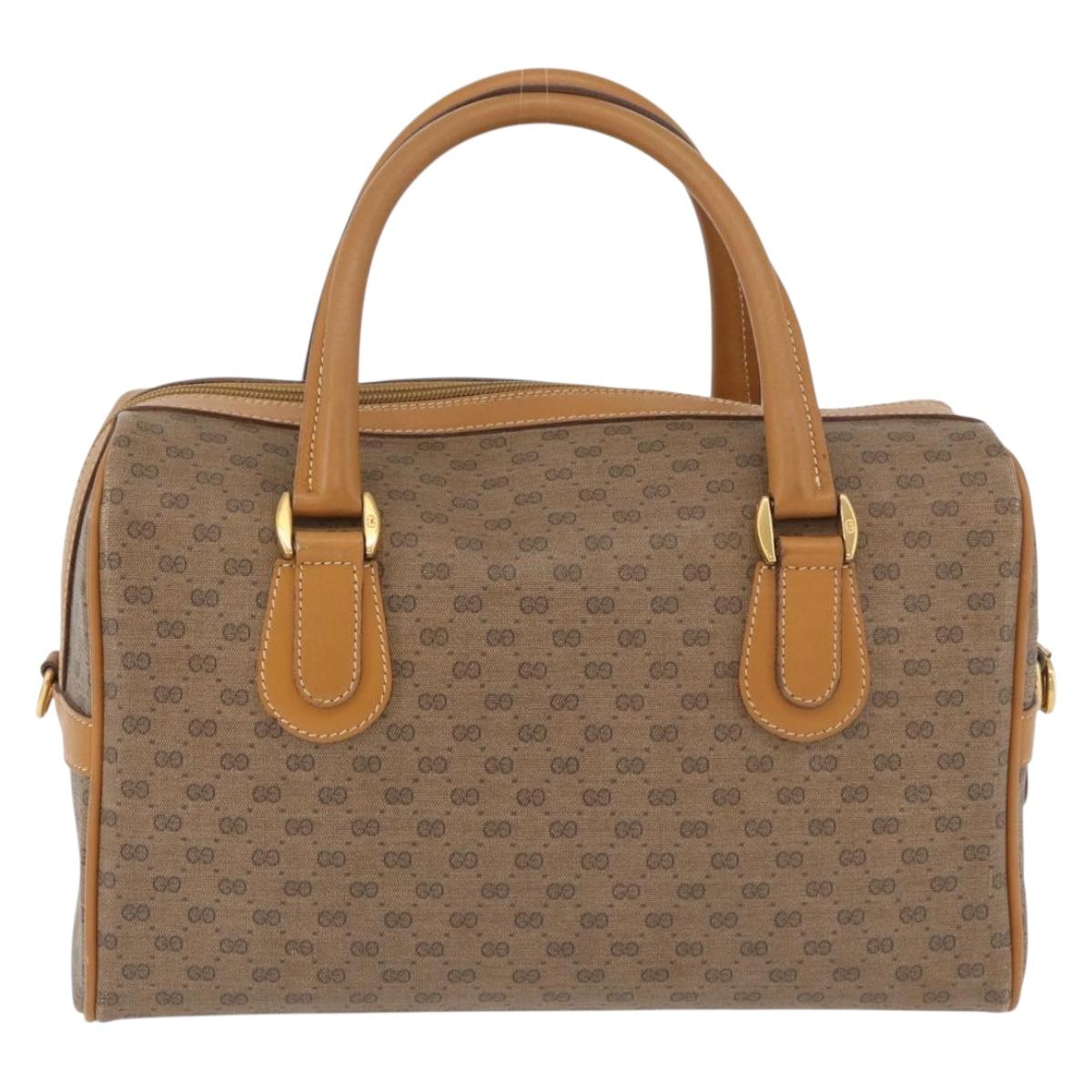 GUCCI Micro GG Supreme Hand Bag PVC Beige Gold 002 115 0165 Auth 179378