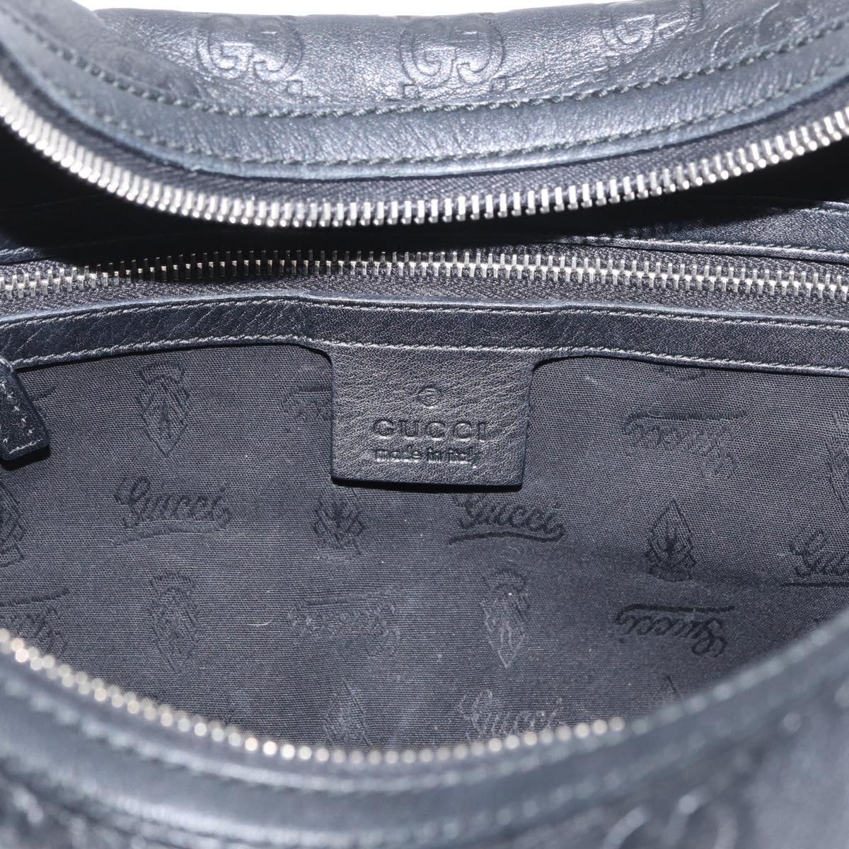 GUCCI GG Canvas Guccissima Shoulder Bag Leather Black Gold 232962 Auth 179381A