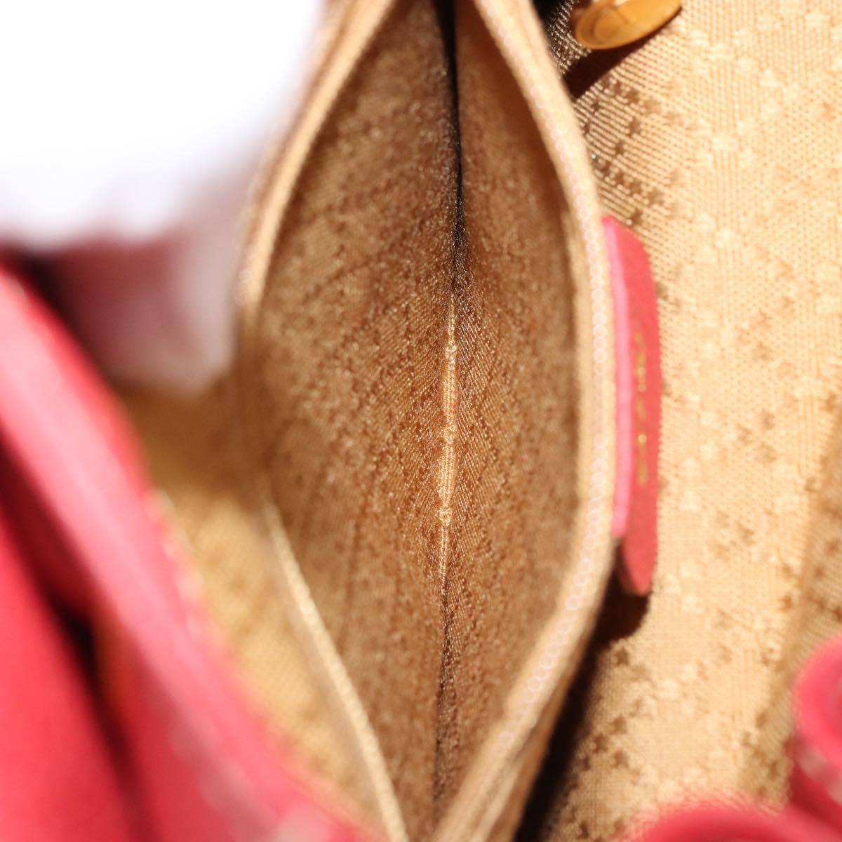 GUCCI Bamboo Backpack Suede Red Gold 003 1956 0030 Auth 179385