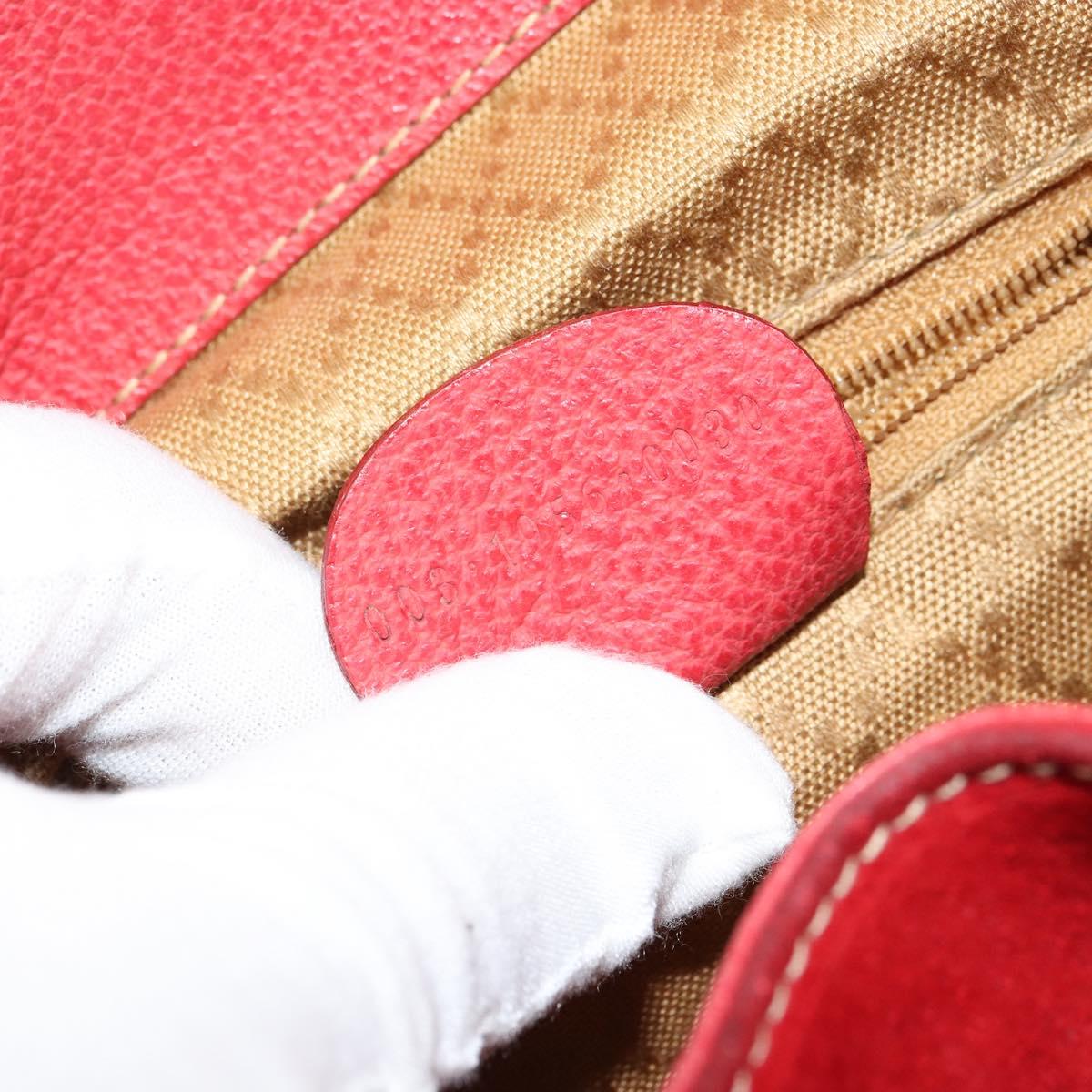 GUCCI Bamboo Backpack Suede Red Gold 003 1956 0030 Auth 179385