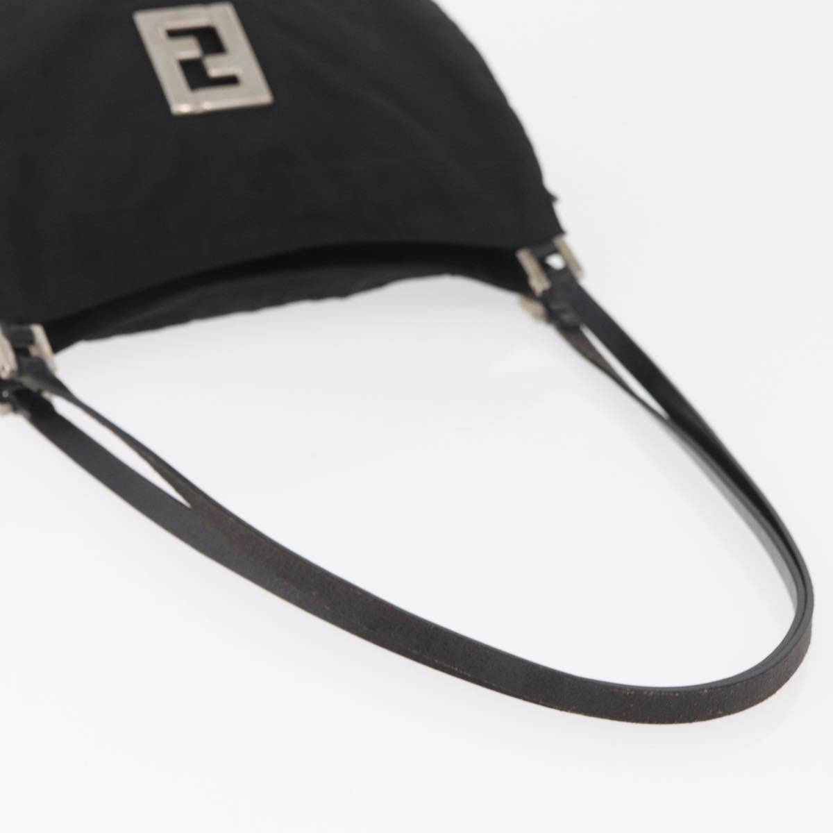FENDI Zucca Canvas Tote Bag Black Silver Auth 179392