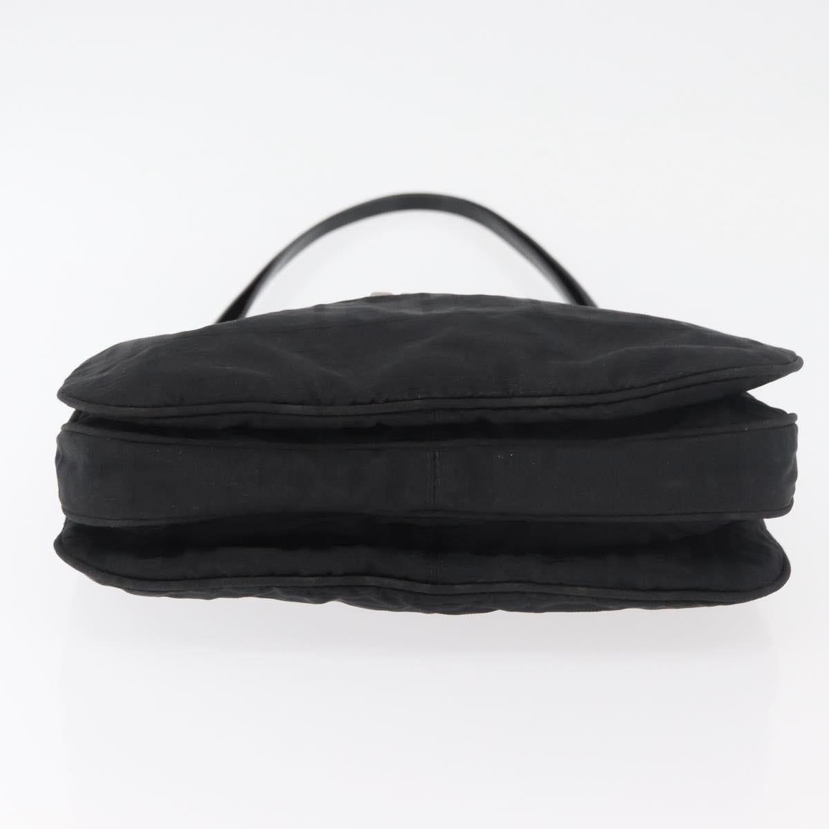 FENDI Zucca Canvas Tote Bag Black Silver Auth 179392