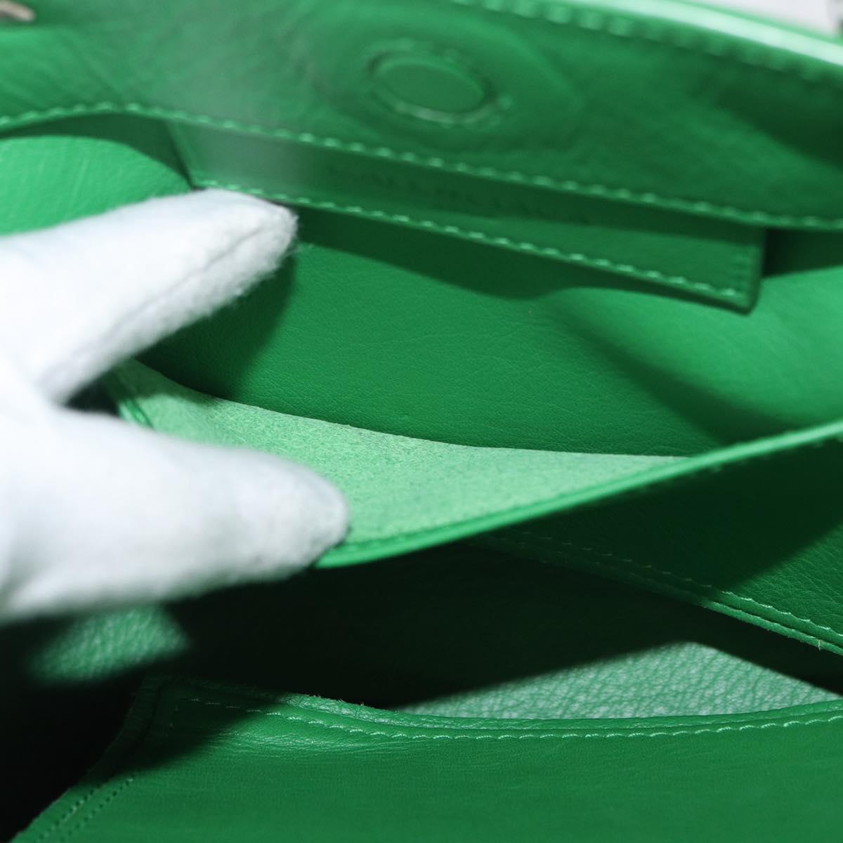 BALENCIAGA The Paper Tote Bag Leather 2way Green Silver 370926 Auth 179403A