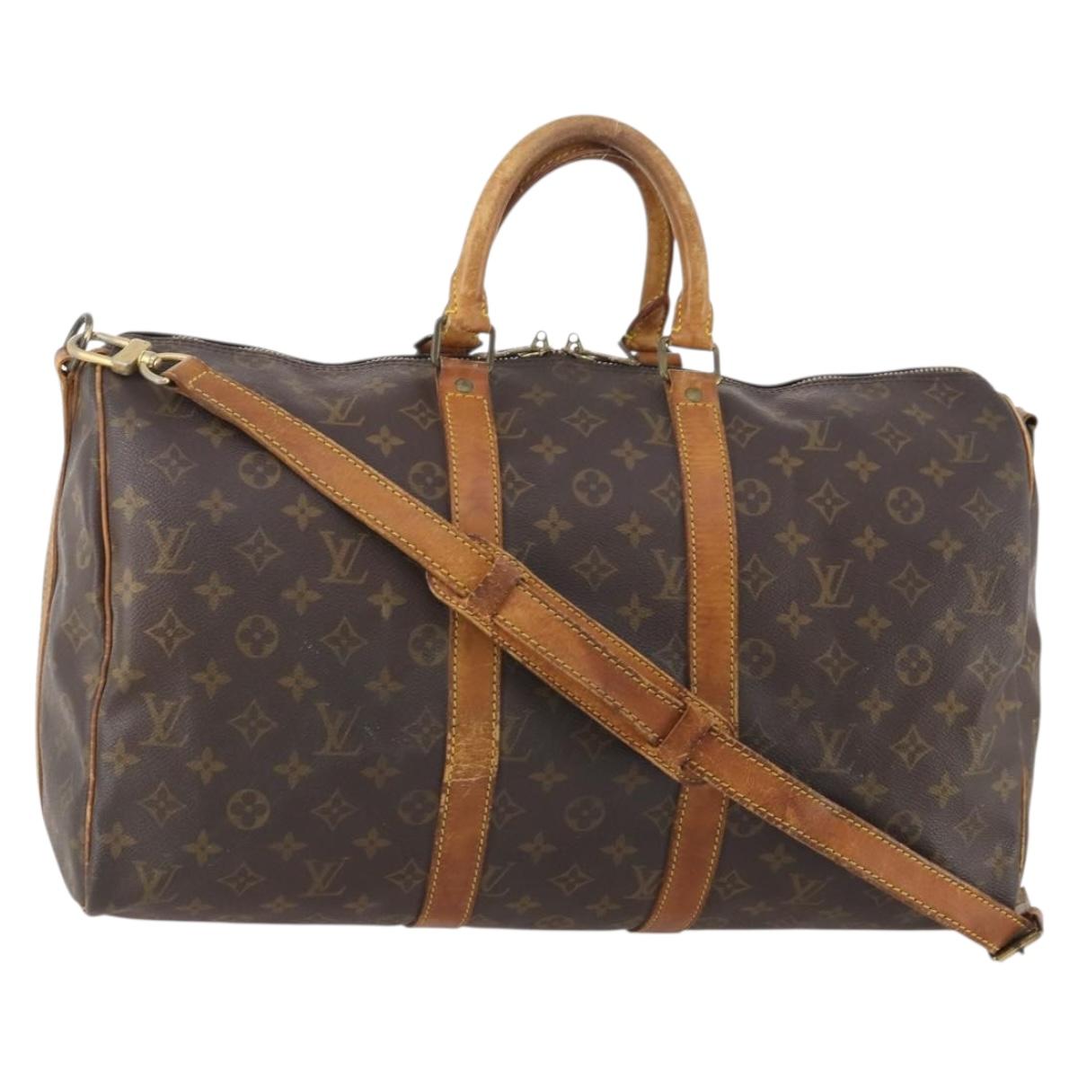 LOUIS VUITTON Monogram Keepall Bandouliere 45 Boston Bag M41418 LV Auth 179409