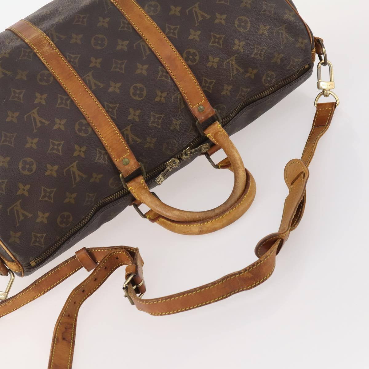 LOUIS VUITTON Monogram Keepall Bandouliere 45 Boston Bag M41418 LV Auth 179409