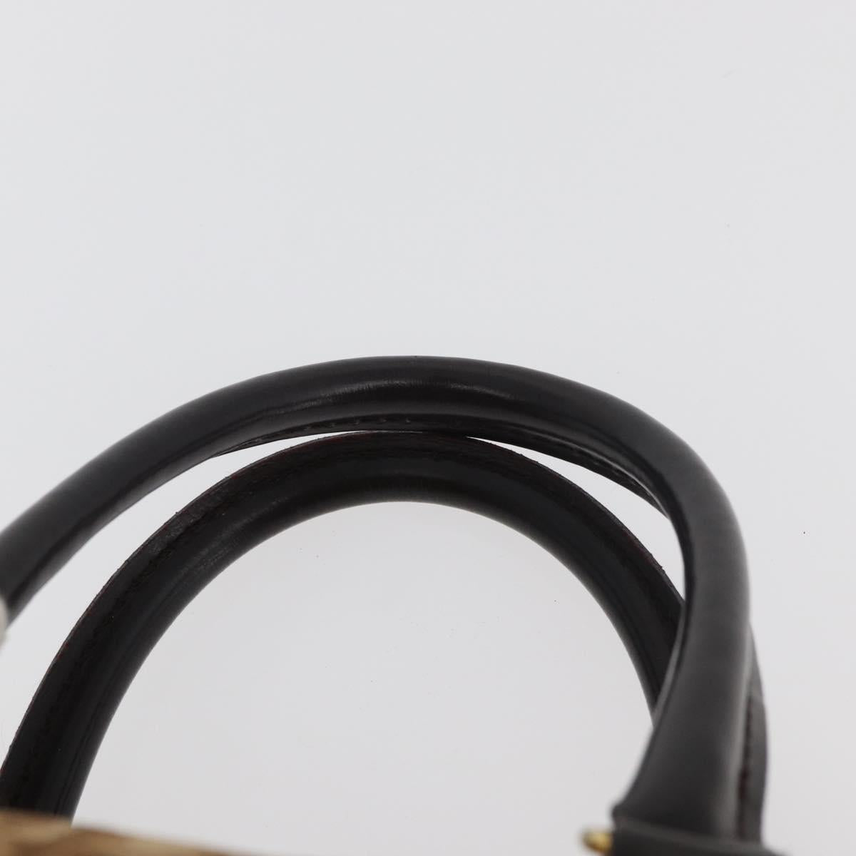 Christian Dior Trotter Canvas Hand Bag Brown Gold Auth 179421