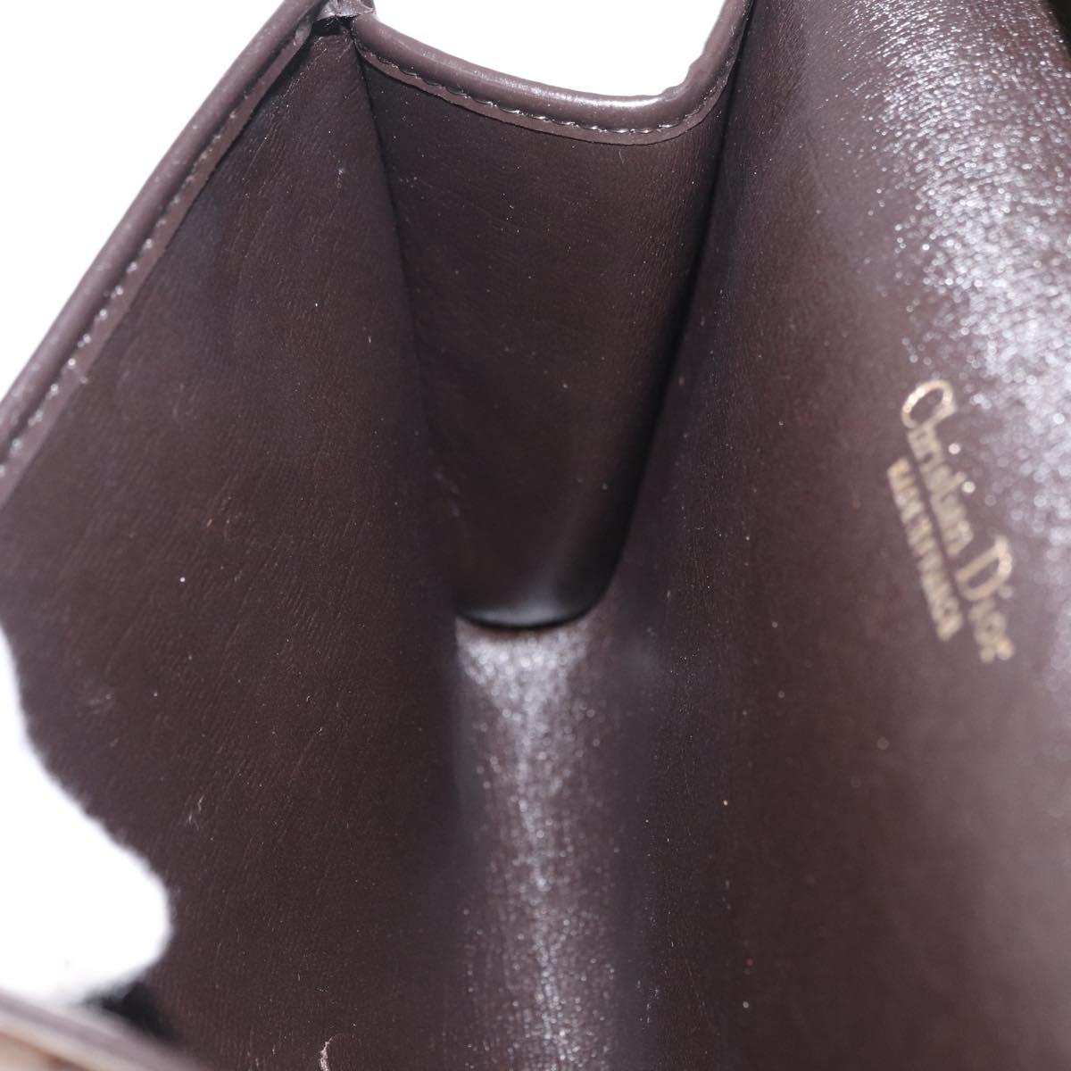 Christian Dior Trotter Canvas Chain Shoulder Bag Brown Gold Auth 179423