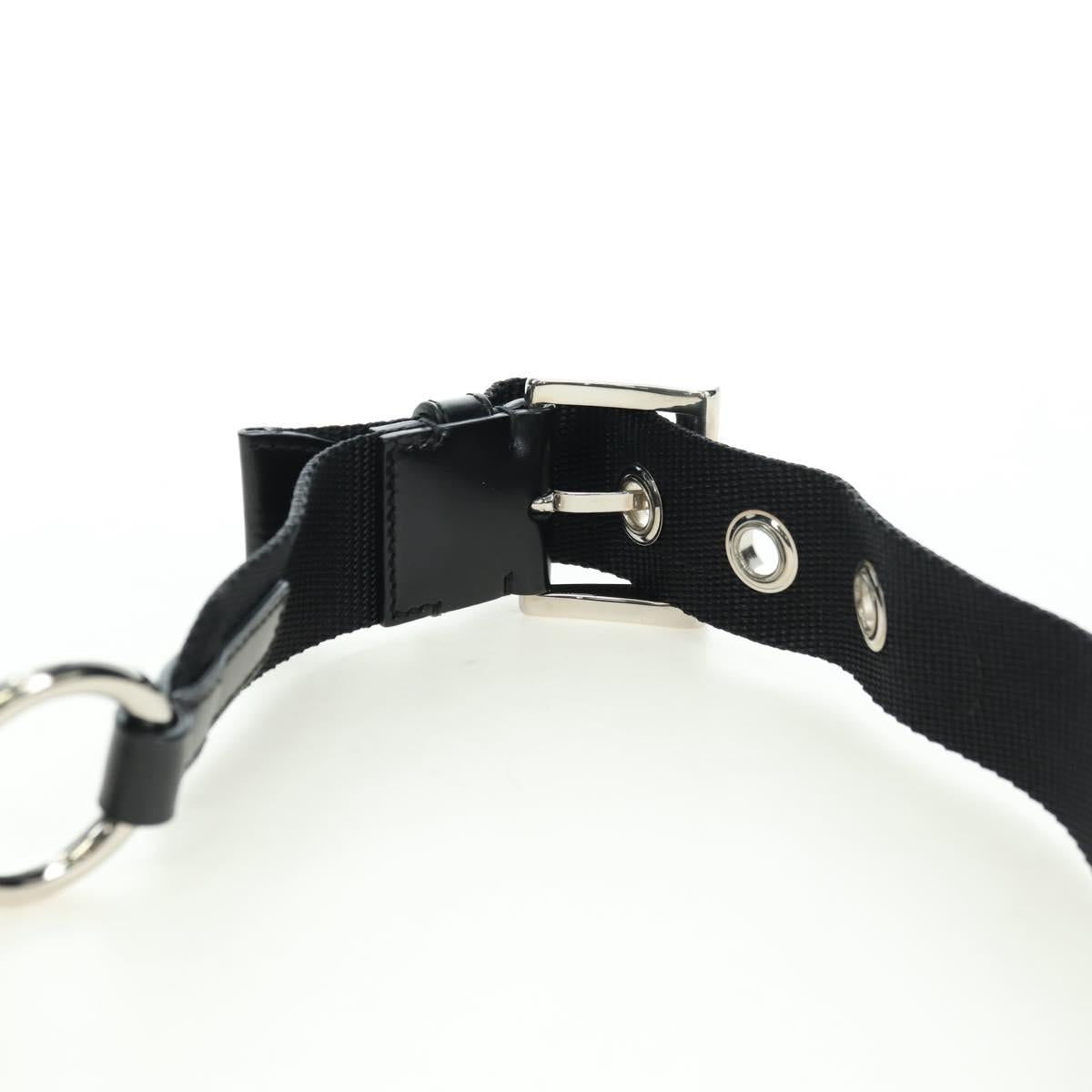 PRADA Shoulder Bag Nylon Black Silver Auth 179432SAV