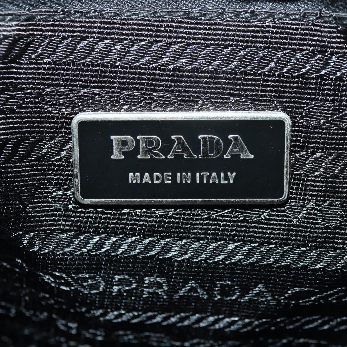 PRADA Shoulder Bag Nylon Black Silver Auth 179432SAV