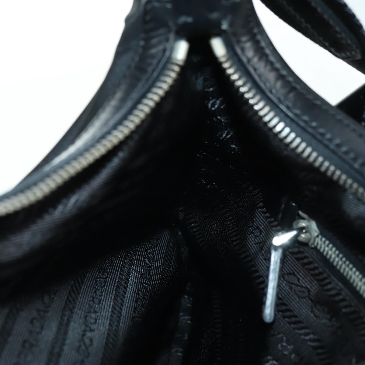 PRADA Shoulder Bag Nylon Black Silver Auth 179432SAV