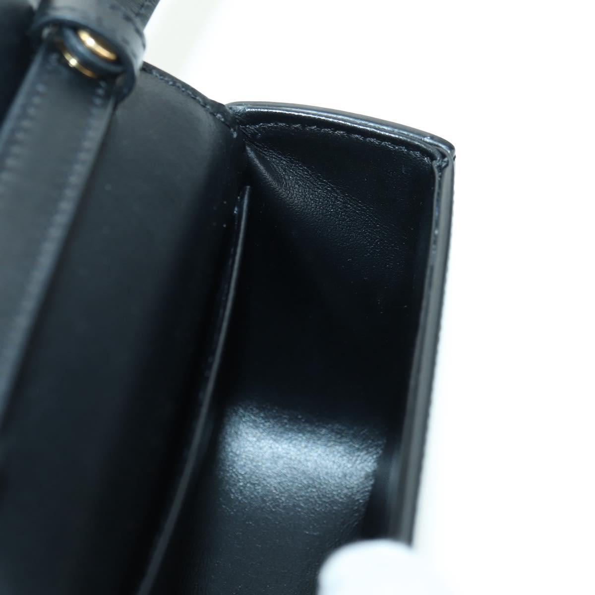 CELINE Triomphe Shoulder Bag Leather Black Gold Auth 179440SAM