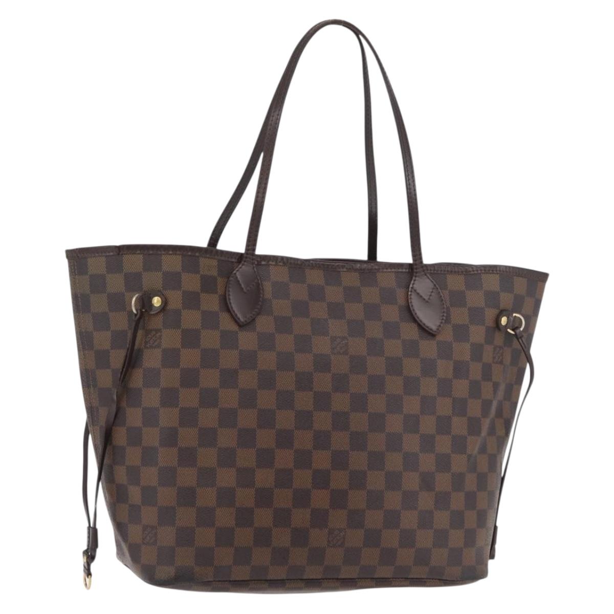 LOUIS VUITTON Damier Ebene Neverfull MM Tote Bag N51105 LV Auth 179453