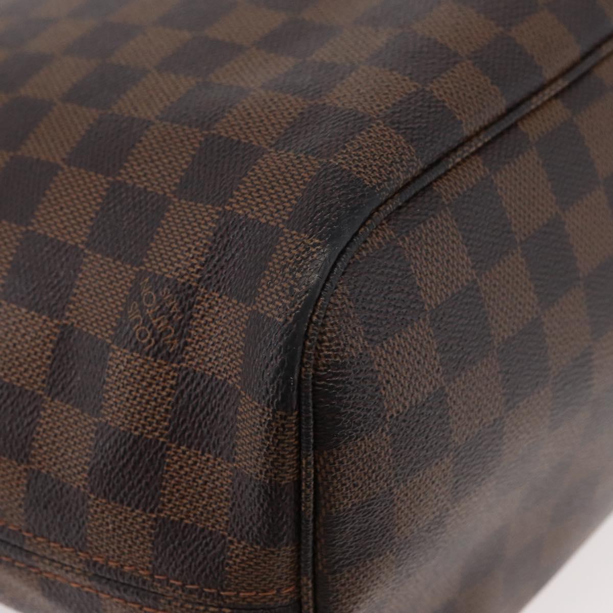 LOUIS VUITTON Damier Ebene Neverfull MM Tote Bag N51105 LV Auth 179453