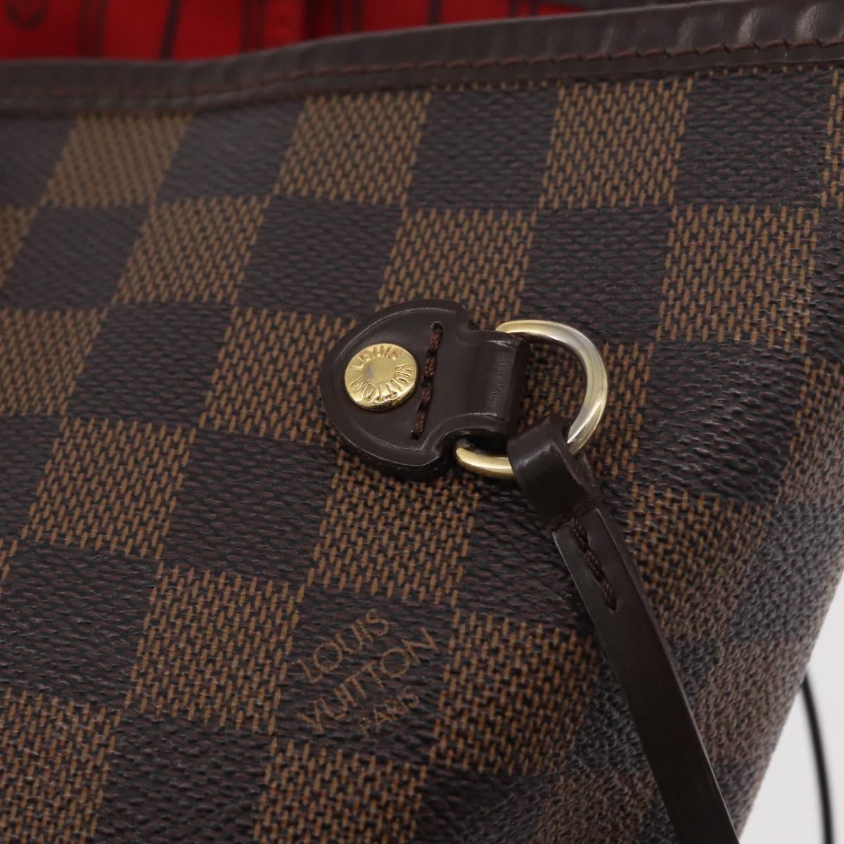 LOUIS VUITTON Damier Ebene Neverfull MM Tote Bag N51105 LV Auth 179453
